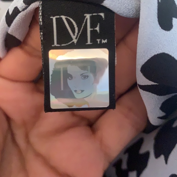 Agantha DVF one shoulder dress blue print size 4 - Picture 5 of 6